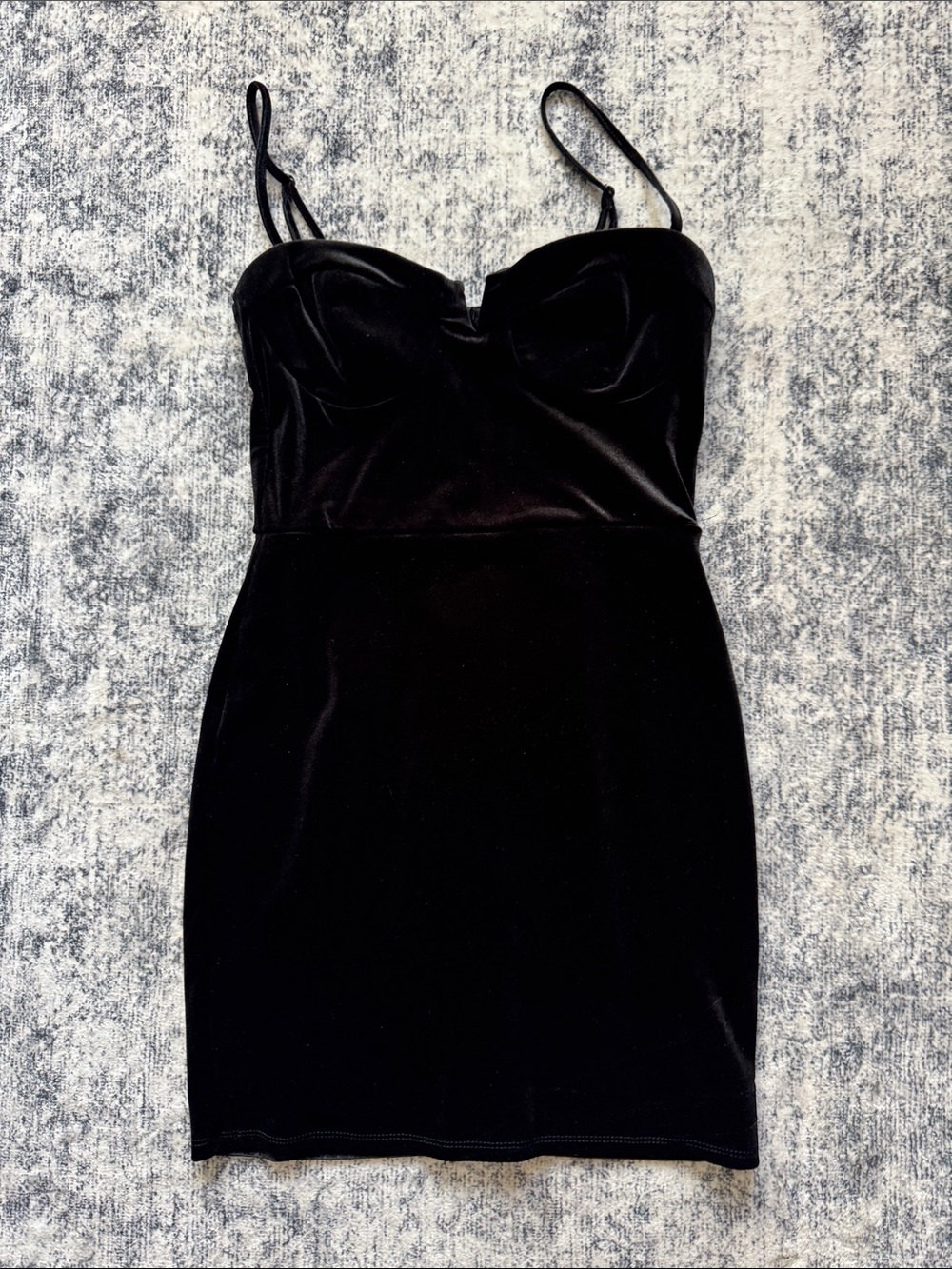 Trixxi Black Velvet Bustier Mini Dress